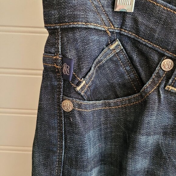 Rock & Republic Jeans Womens Size 10 Kasandra Bootcut Dark Wash Distressed - Picture 4 of 9